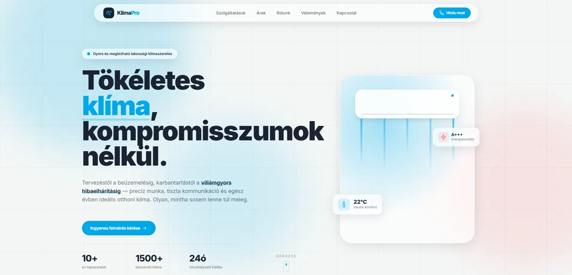 KlímaPro weboldal